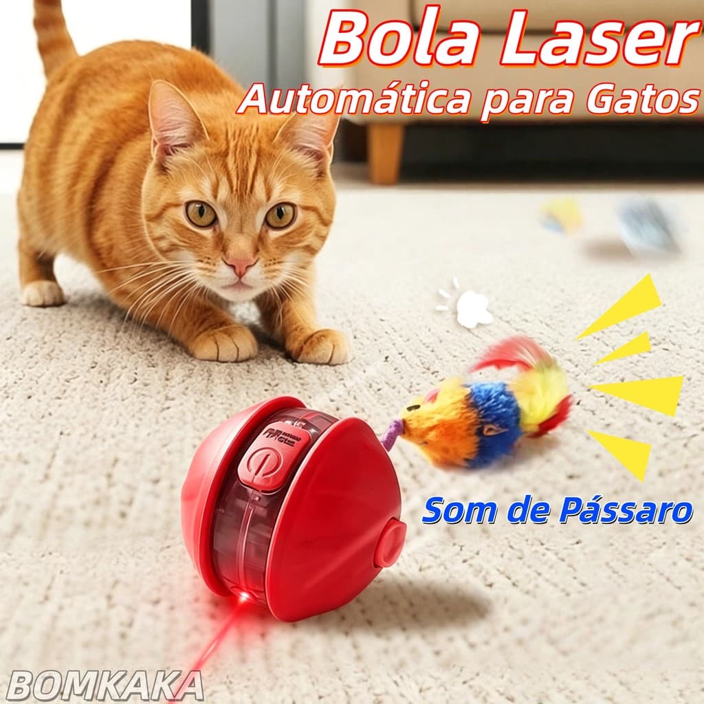 Bola de Rola Automática | Brinquedo Interativo para Gatos e Cachorros | Alívio do Tédio