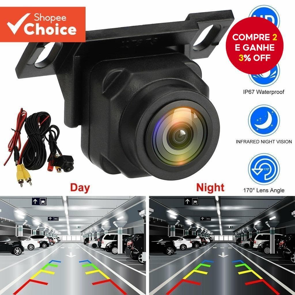 Câmera De Backup De Visão Traseira De Carro 170o À Prova D'água-HD Night Vision AHD/CVBS Olho De Peixe De Dupla Finalida