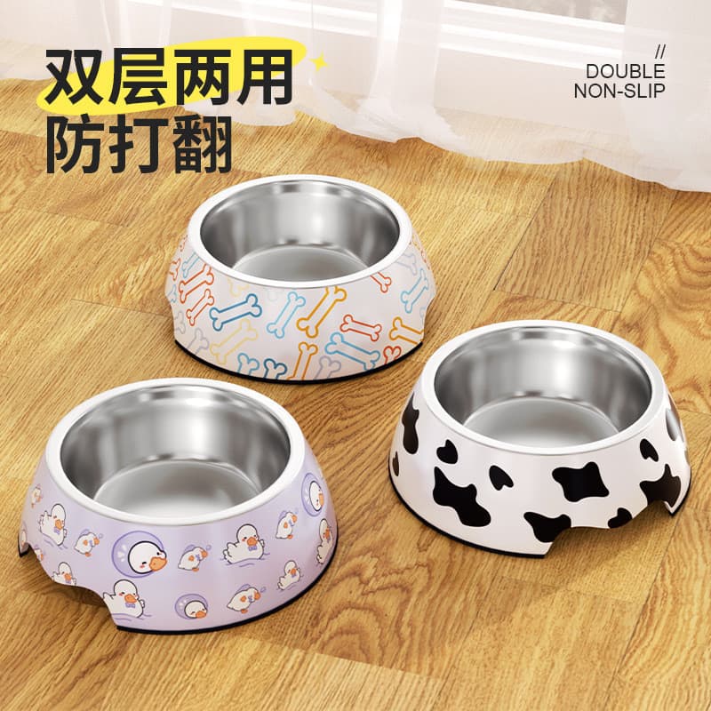 Tigela de melamina, tigela de aço inoxidável para ração de cachorro, tigela especial para comida e água de animais de es
