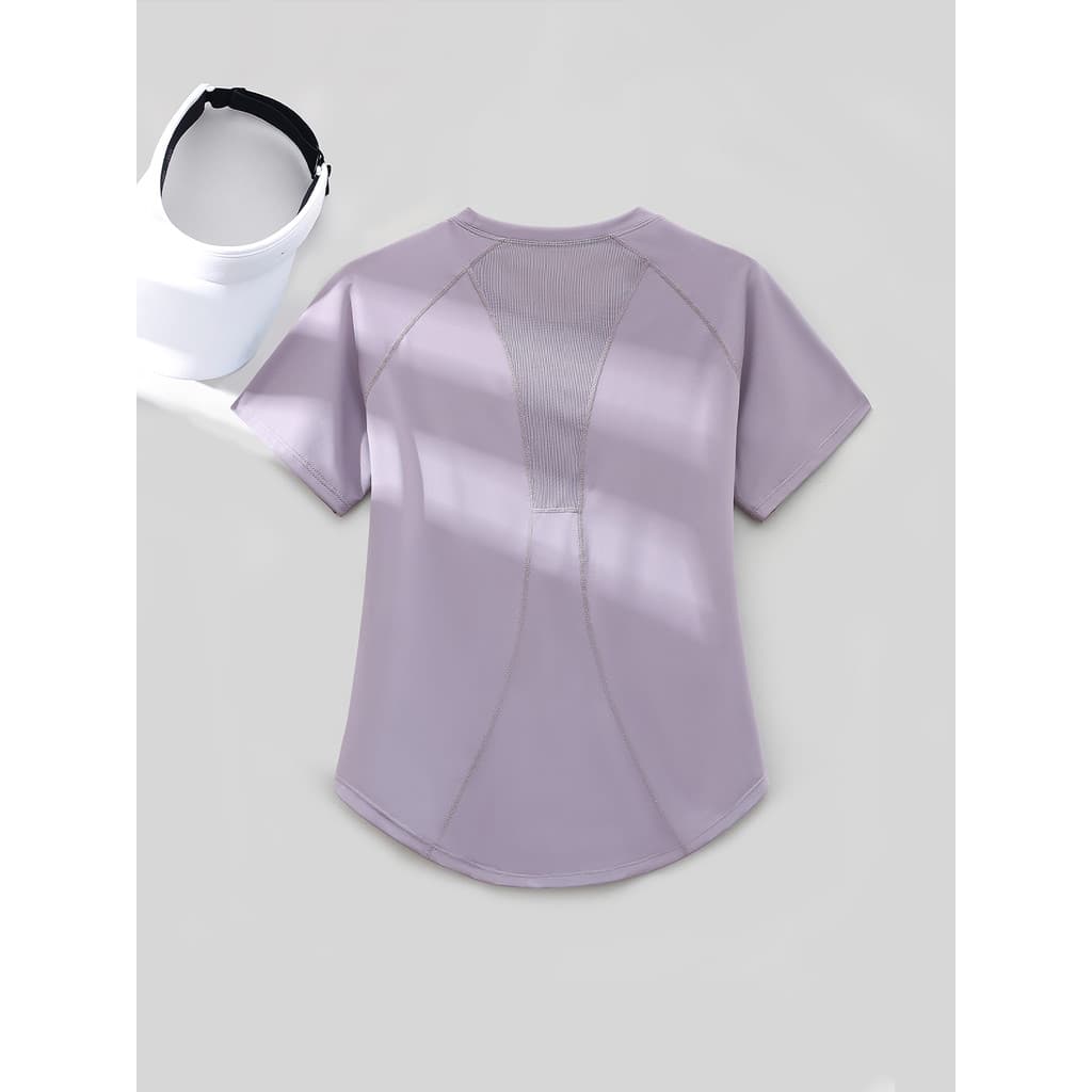 Roupas de Fitness femininas verão malha respirável de manga curta roupas de secagem rápida profissional correndo solto m