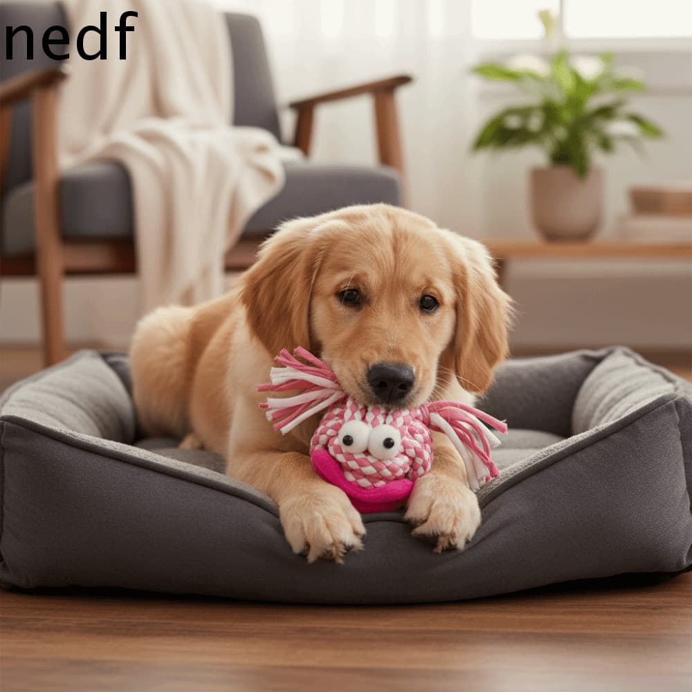 NEDFS Brinquedo De Corda Para Mastigar Cachorro , Limpeza De Dentes De Desenho Animado Resistente À Mordida , Brinquedos