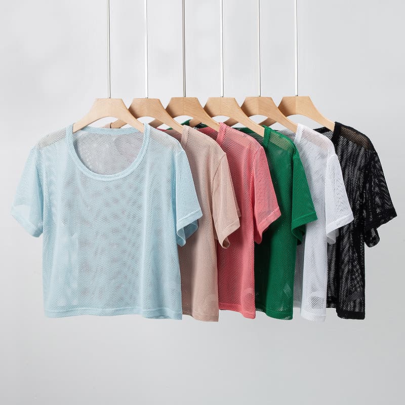 Yoga roupas de Fitness manhã feminina correndo esportes topo de secagem rápida camiseta blusa de malha roupas yoga solto