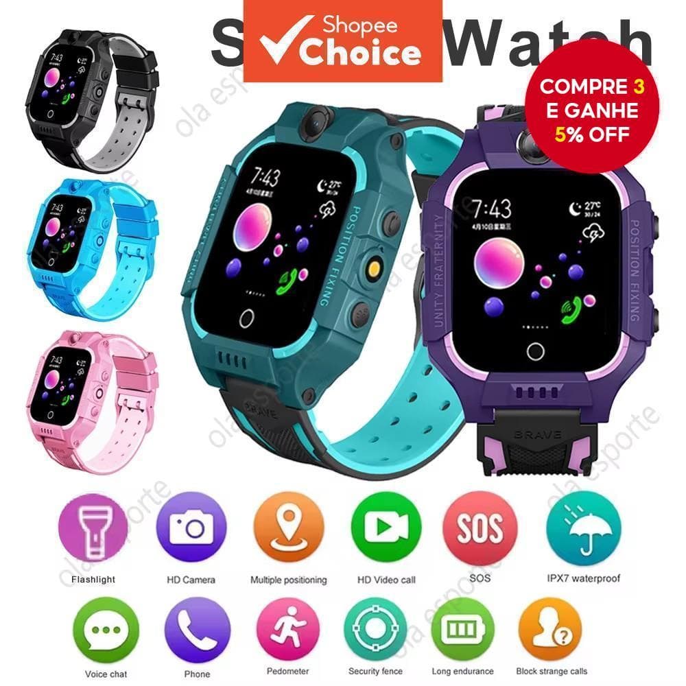 Crianças Smartwatch Relógio Inteligente Cartão Sim 2G Internet HD Chamada De Vídeo À Prova Dwaterproof Água GPS SOS Loca