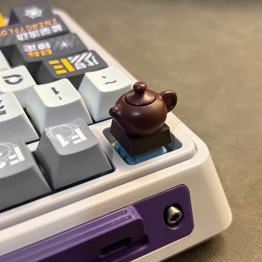 < Roxo Clay Pot Keycap} Teclado mecânico keycap feito à mão exclusivo teclado personalizado decoração diy