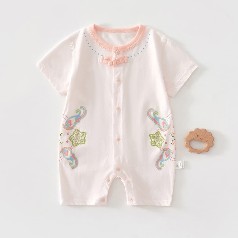 Roupas de bebê de manga curta verão estilo fino bebê menina macacão roupas de verão recém-nascido macacão de algodão pur