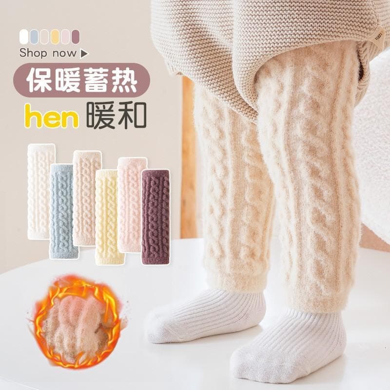 Outono inverno bebê forro de lã engrossado joelheiras recém-nascidos mudando fraldas Leggings quentes bebê crianças meia