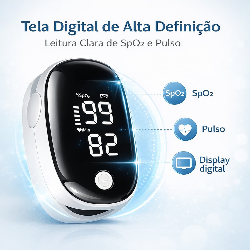 Oxímetro Digital de Dedo com Display LED Confortável Portátil e Fácil de Usar ANJGG BRASIL