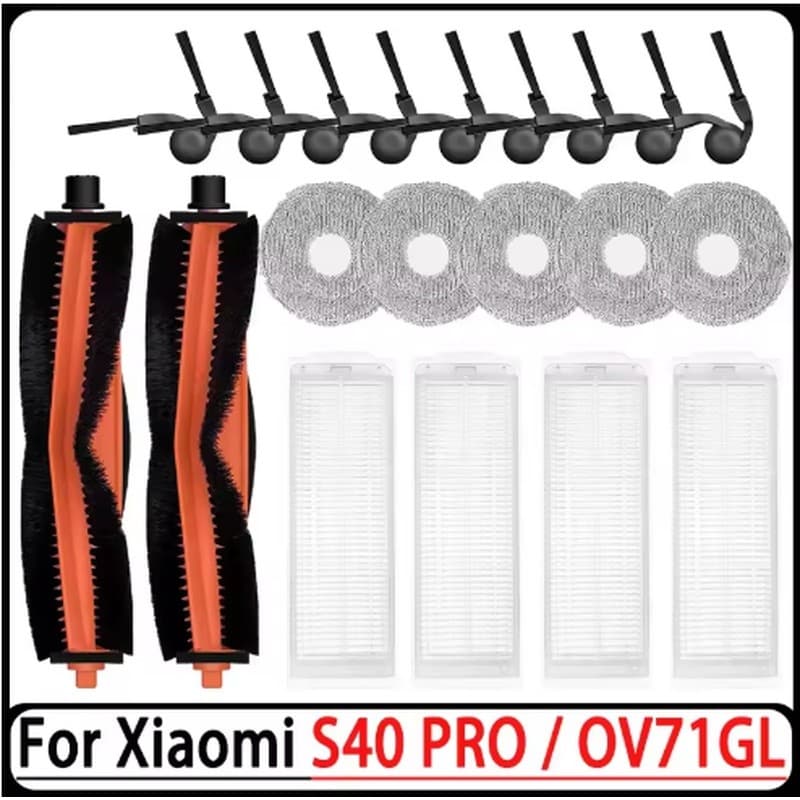 Para Xiaomi S40 Pro OV71GL Robô Aspirador De Pó Acessórios Escova Principal Lateral Filer Mop Saco Peças Reposição