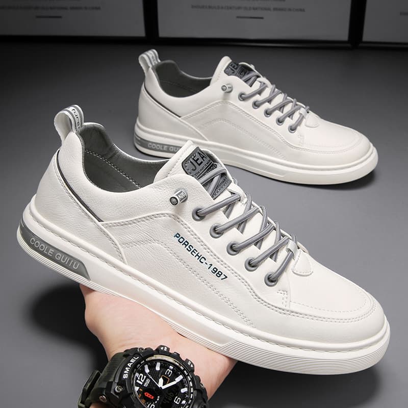 Novos sapatos masculinos, tênis esportivos casuais e versáteis para homens, tênis brancos masculinos LV0O