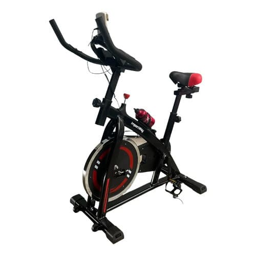 Bicicleta Ergométrica Spinning 13kg Vermelha com Monitor Ajustável Suporta até 120kg