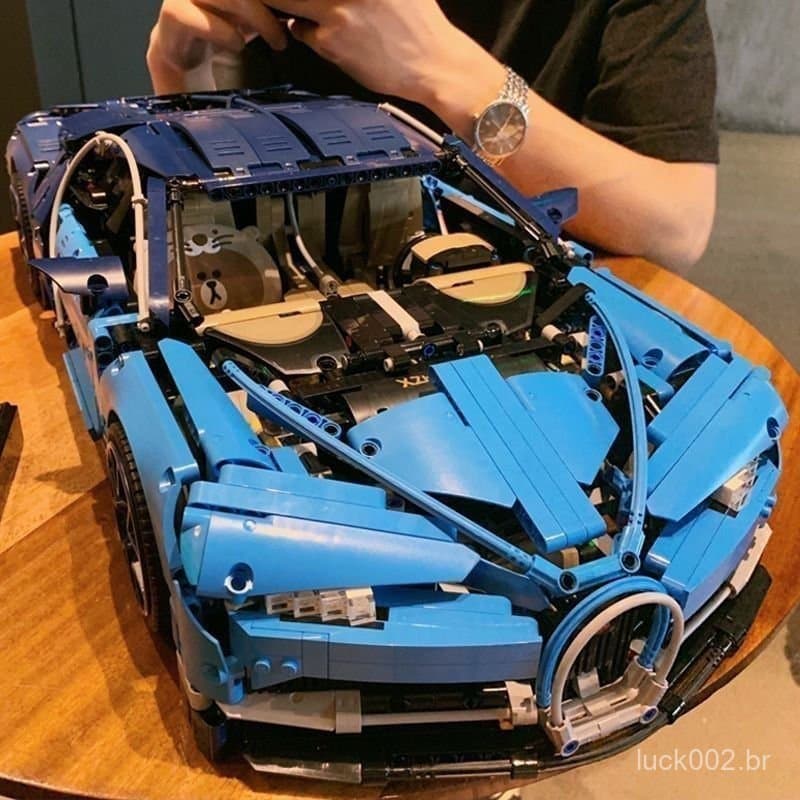 Mais de 1000 Peças de Blocos de Montar Compatíveis com Lego Bugatti Veyron, Carro Esportivo Educacional de Alta Dificuld