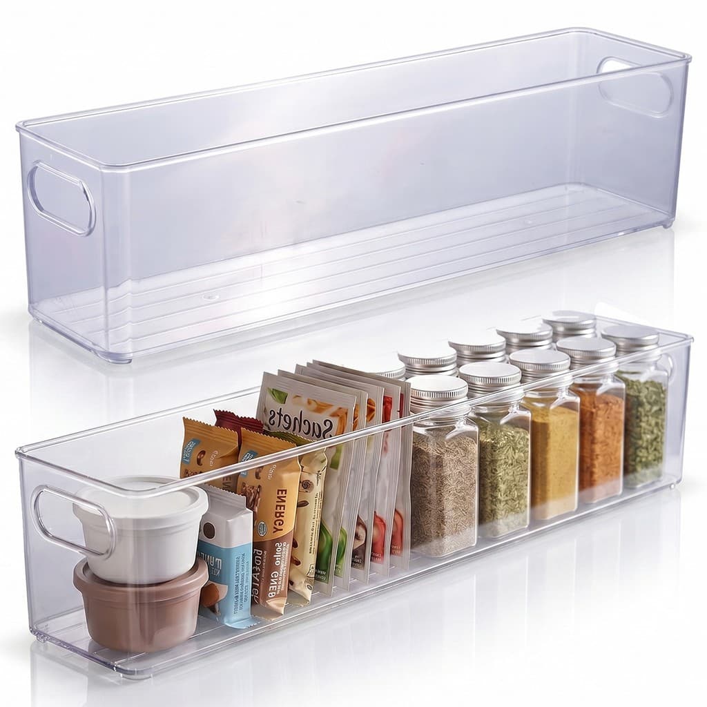 Organizador Multiuso Modular Para Cozinha Gavetas Geladeira Acrilico Cristal 3,3 Litros - Plasútil