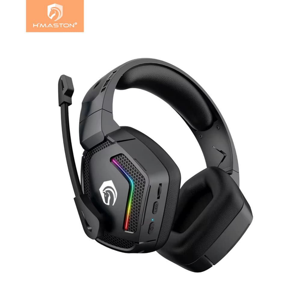 Fone Headset gamer sem fio Bluetooth LED RGB Com Microfone Original H'maston SNS12
