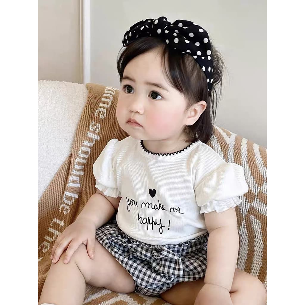 Versão coreana roupas infantis roupas de bebê roupas de verão bebê menina moda manga curta camiseta topo estilo fino Bud