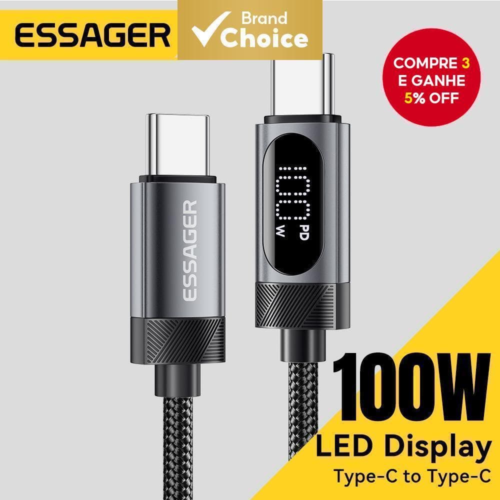 Essager Usb-A/C De Alta Corrente Para Cabo De Carregamento Rápido Chip De Marcador Eletrônico Atualizado IP/Android