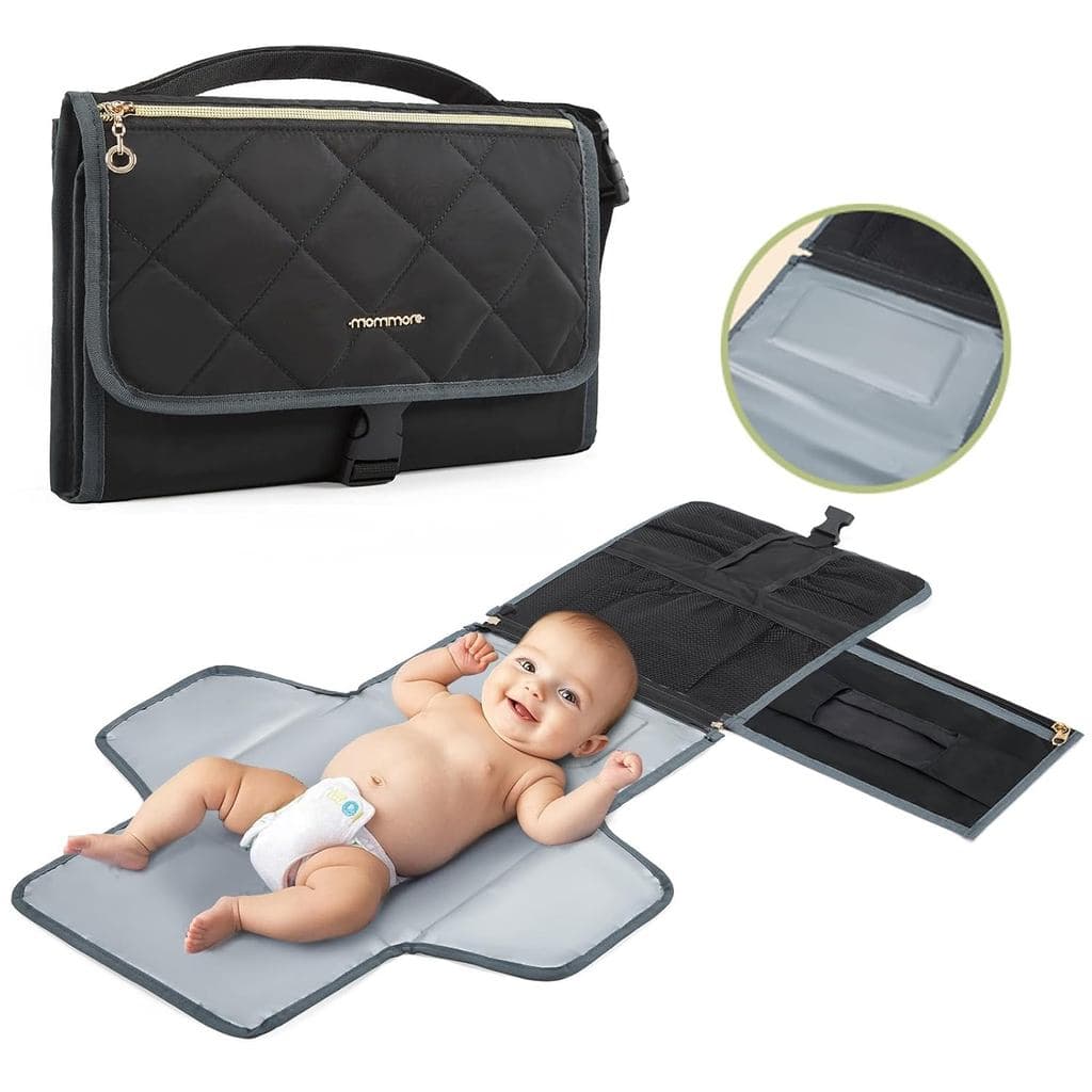 mommore Trocador Portátil para Bebê Recém-Nascido, Resistente à Água, Tapete de Troca de Fraldas Removível para Viagem c