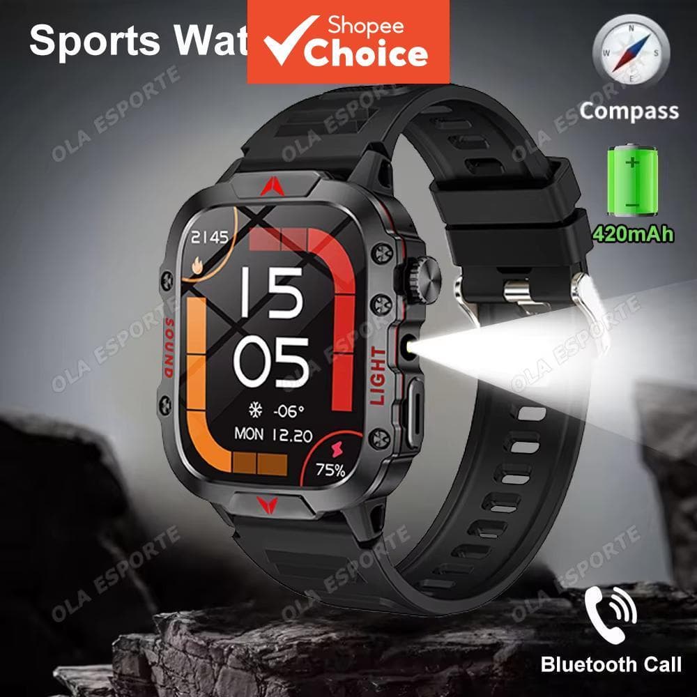  Relógio Inteligente Masculino à Prova D'Água Tela AMOLED de 1,96 Chamadas Sem Fio Smartwatch Relógio Fitness Múltiplos