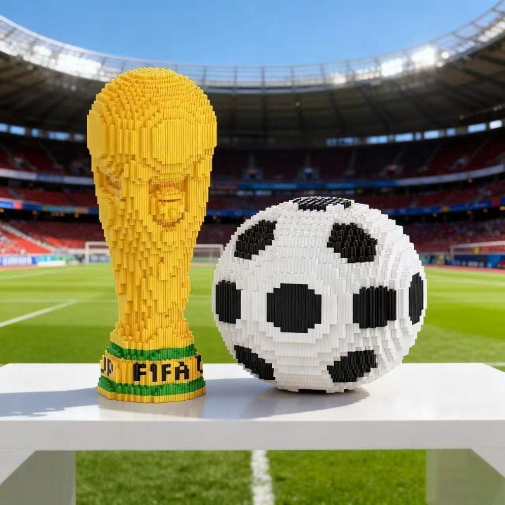 Lego blocos 750 peças Troféu Hércules Copa do Mundo de Futebol Brinquedo de montar para meninos