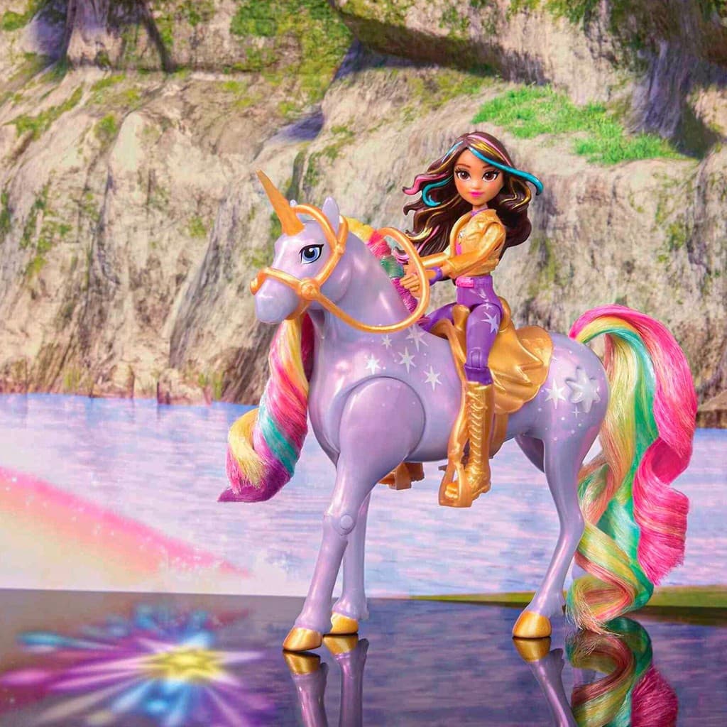 Boneca Sophia Articulada Com Unicórnio Luz E Acessórios Presente Para Meninas - Sunny