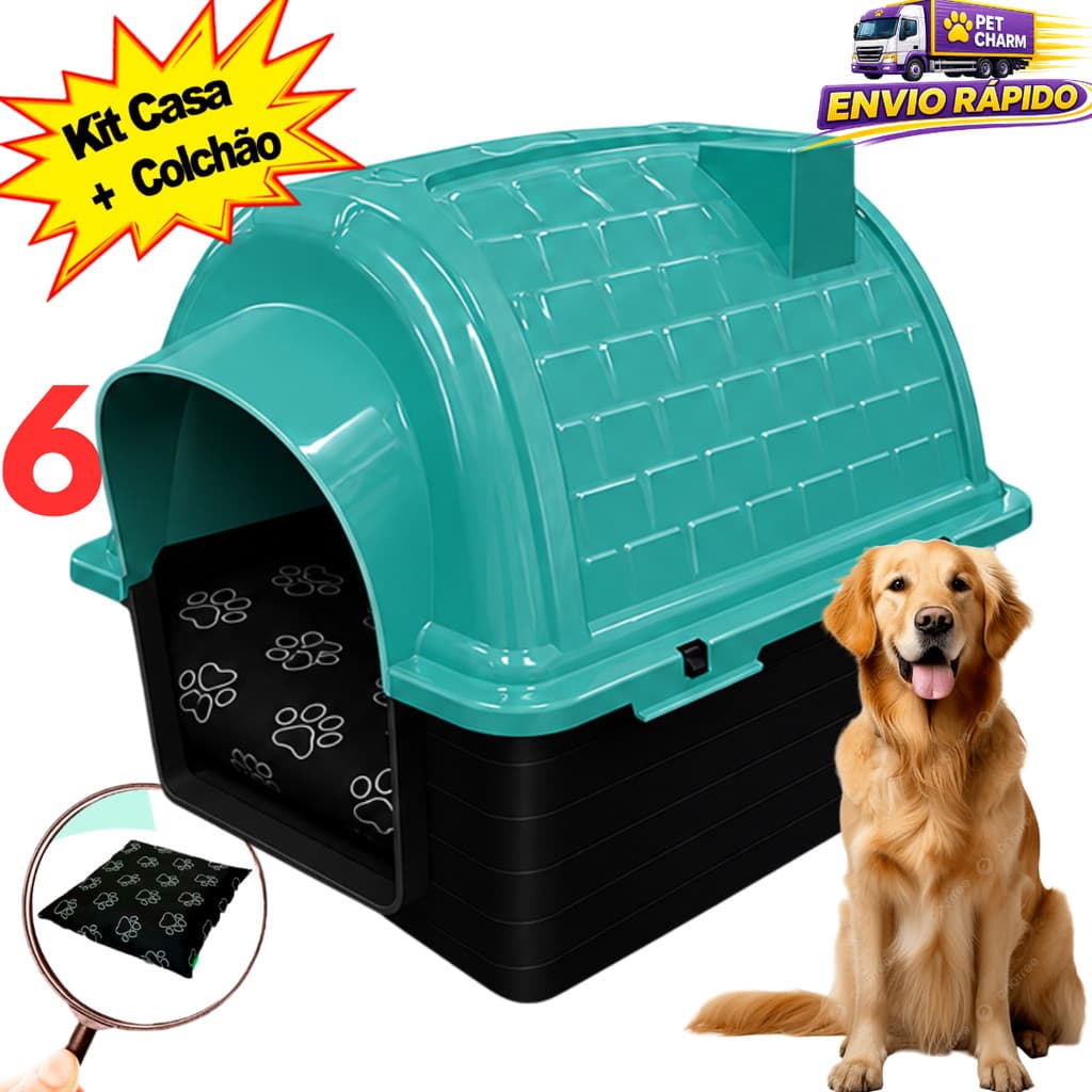 Casa Casinha Pet Cachorro N6 + Caminha Para Cachorro Casinha Pra Cachorro Caminha de Cachorro