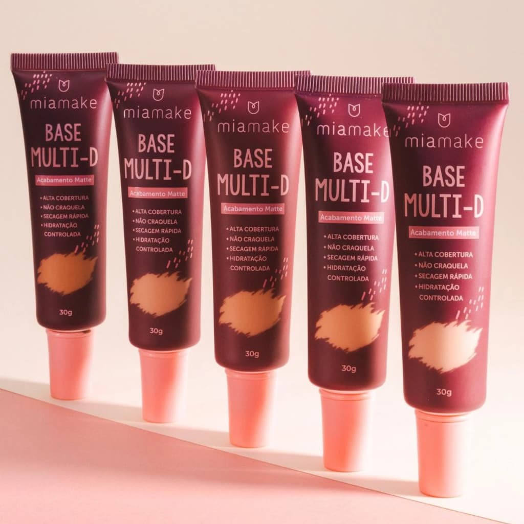Base Liquida Matte Multi-D Mia Make Acabamento Matte Cobertura Uniforme E Natural
