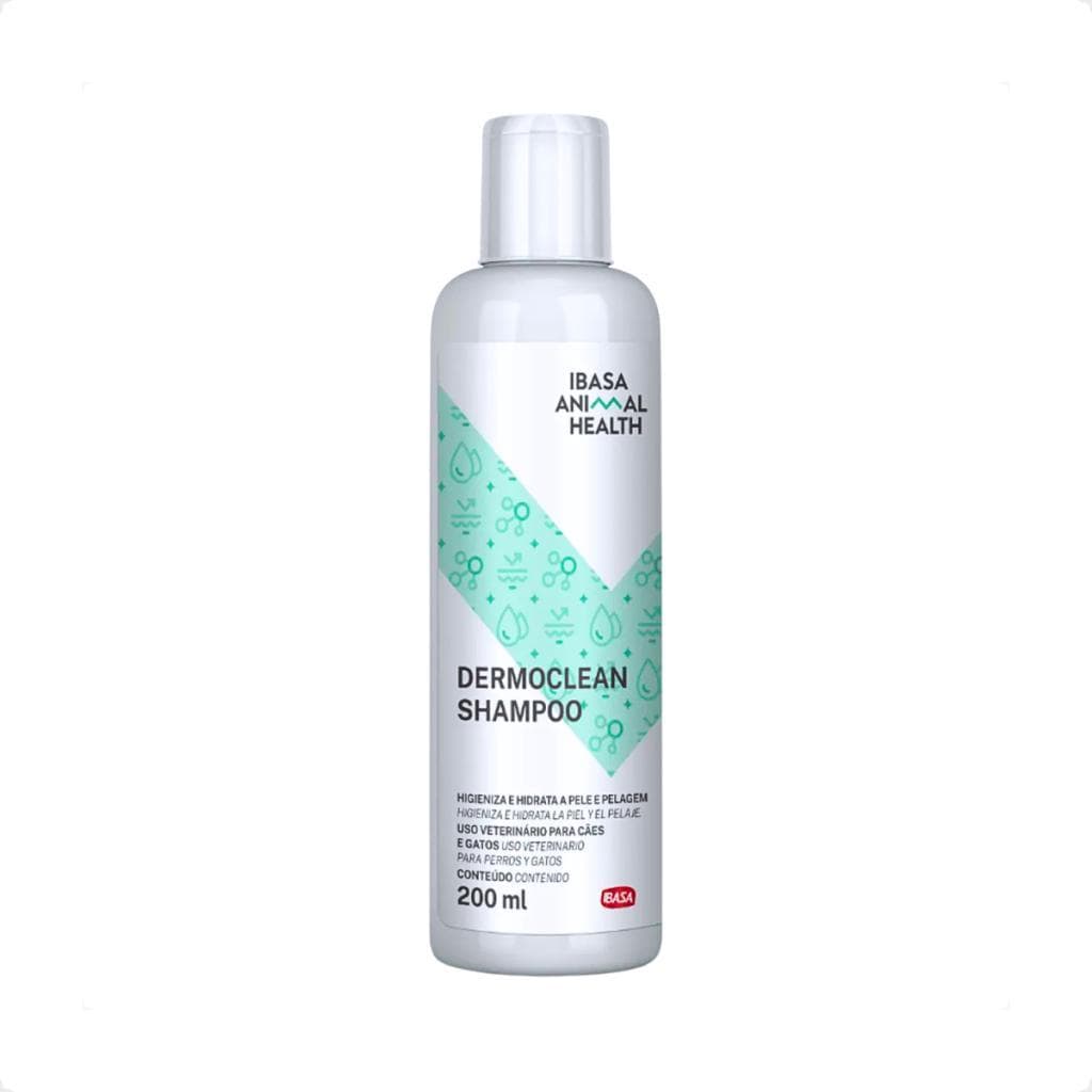 Dermoclean Shampoo Ibasa 200mL Para Cães e Gatos