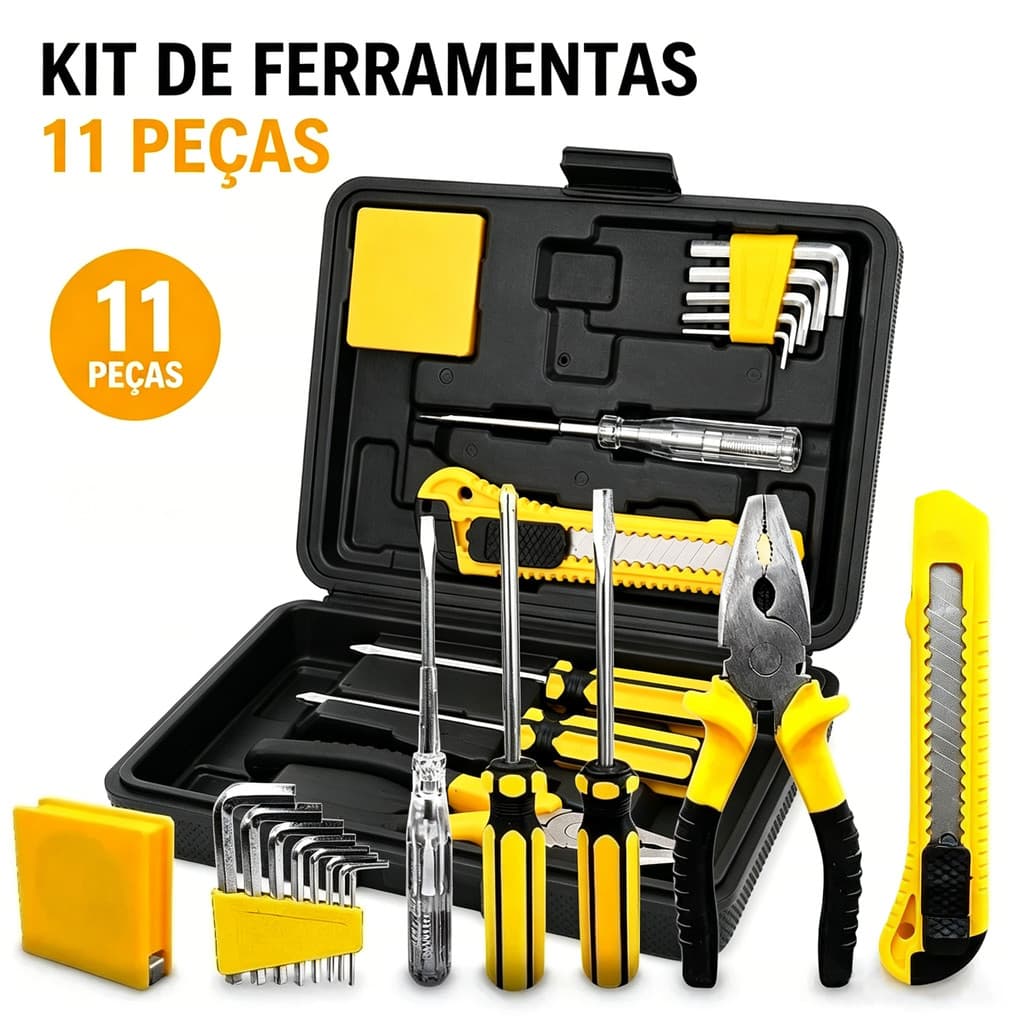 Jogo de Ferramentas Titanium 11 Peças com Maleta Trena Allen Kit Profissional Completo