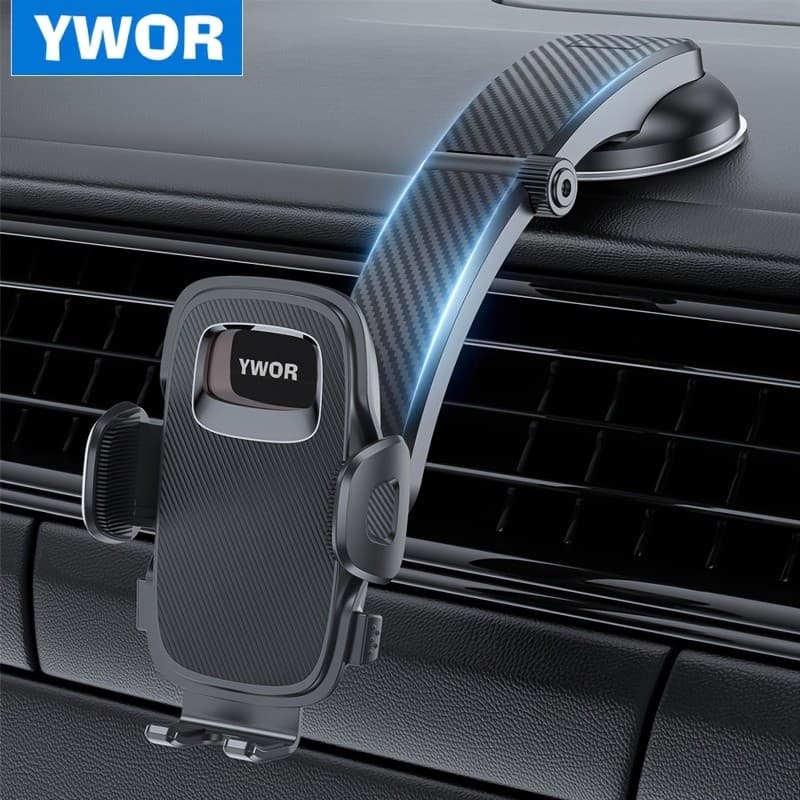 1pcs suporte de telefone para carro, suporte Manual para telefone de um botão, suporte para carro com ventosa, rotação d