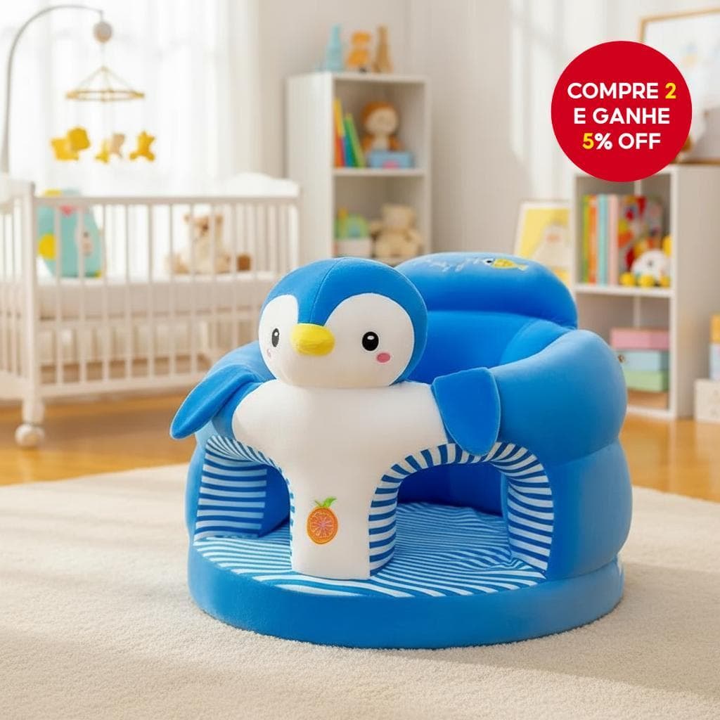  Capa de cadeira de bebê de pelúcia fofa: assento de apoio para sentar, alimentar e aninhar - Lavável, sem enchimento