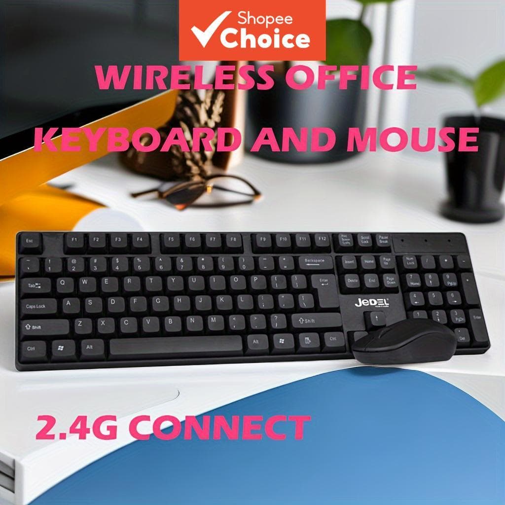  Conjunto de Teclado e Mouse Sem Fio WS730, Teclado Externo Completo Sem Fio com Teclado Numérico, Adequado para Laptop
