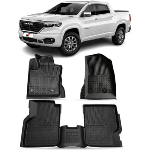 Jogo de Tapete Automotivo Bandeja Rampage 2024 2025 2026 2027 Emborrachado Tpe