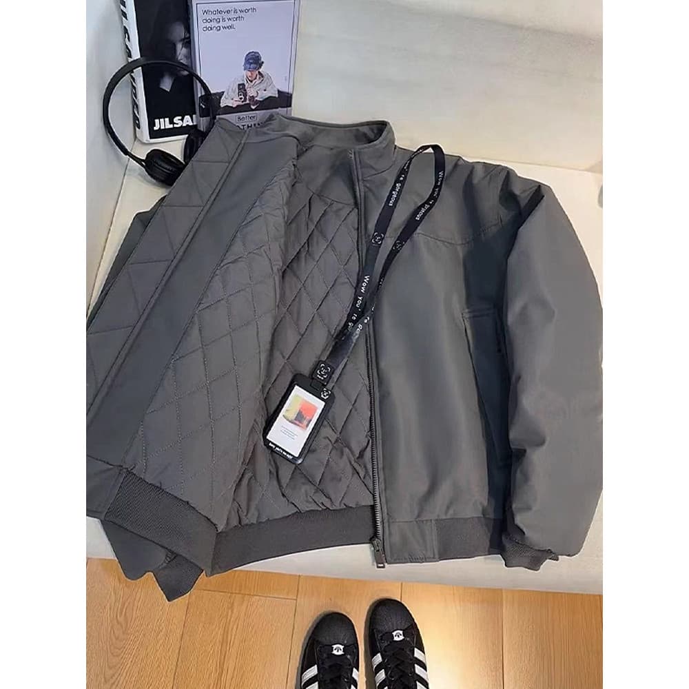 Ao ar livre três-prova jaqueta de casca macia jaqueta de algodão masculino inverno gola alta curto acolchoado jaqueta de