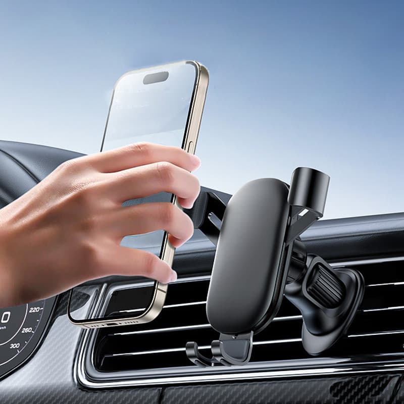 Suporte do telefone móvel do carro liga de alumínio universal saída ar do carro navegação por gravidade suporte do carro
