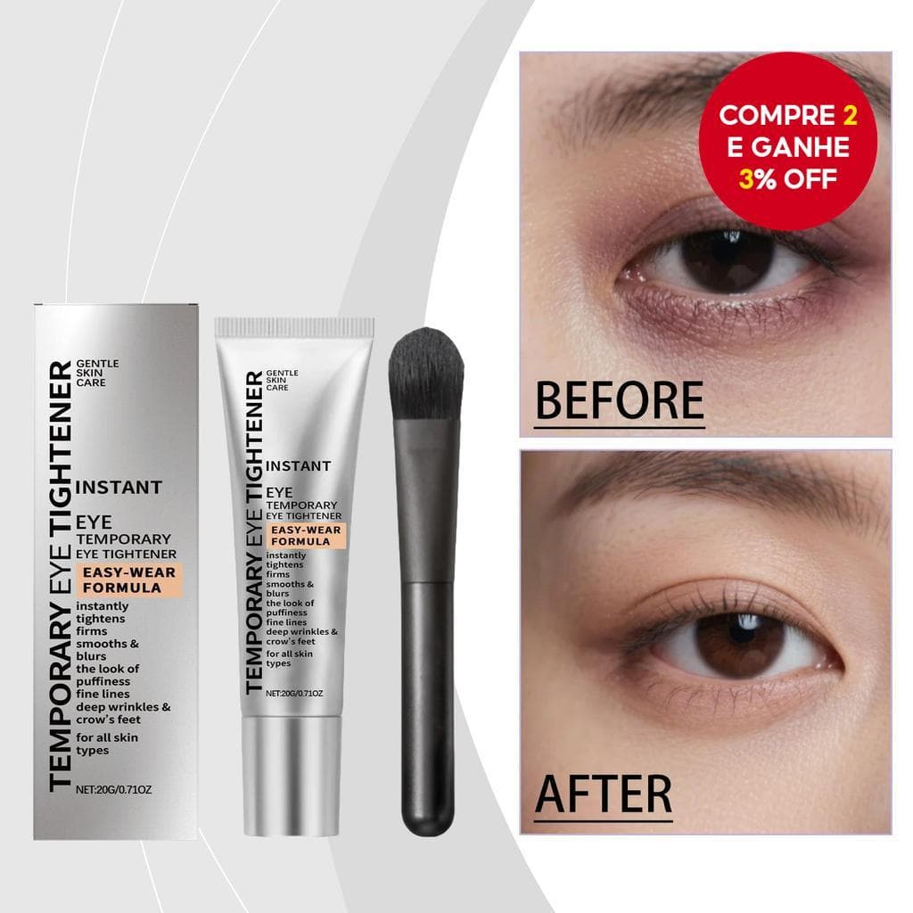  Perfection Eye Tightener Instantâneo Sob Creme para os Olhos com Pincel - Creme Suavizante Hidratante para Cuidados com