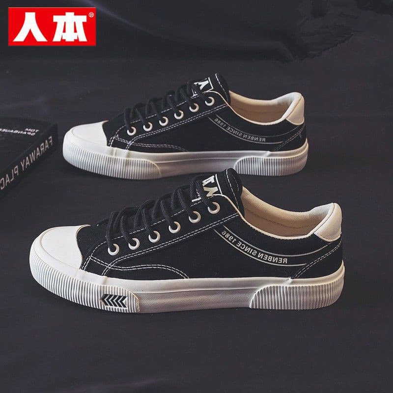 Sapatos de lona humana masculino 2026 primavera novo estilo respirável tênis preto tênis casuais sapatos esportivos masc
