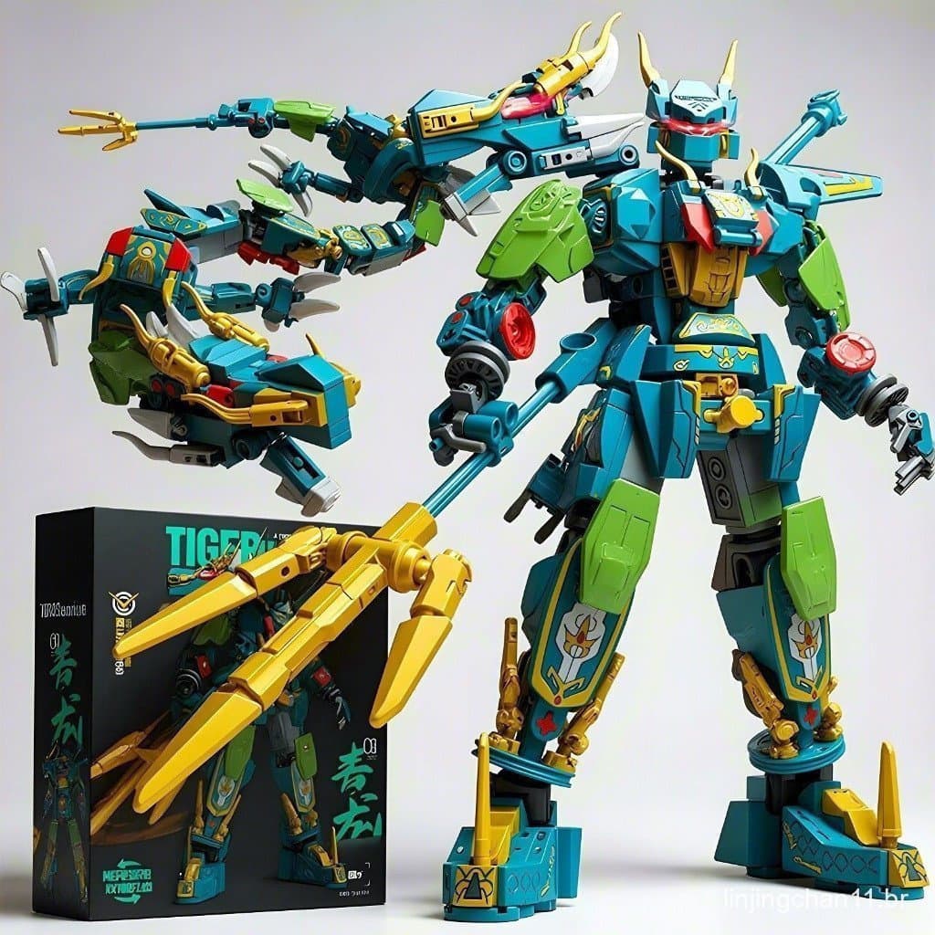 Conjunto de 534 peças de blocos de montar Lego, série mecha, robô guerreiro transformável, modelo de besta mítica, brinq