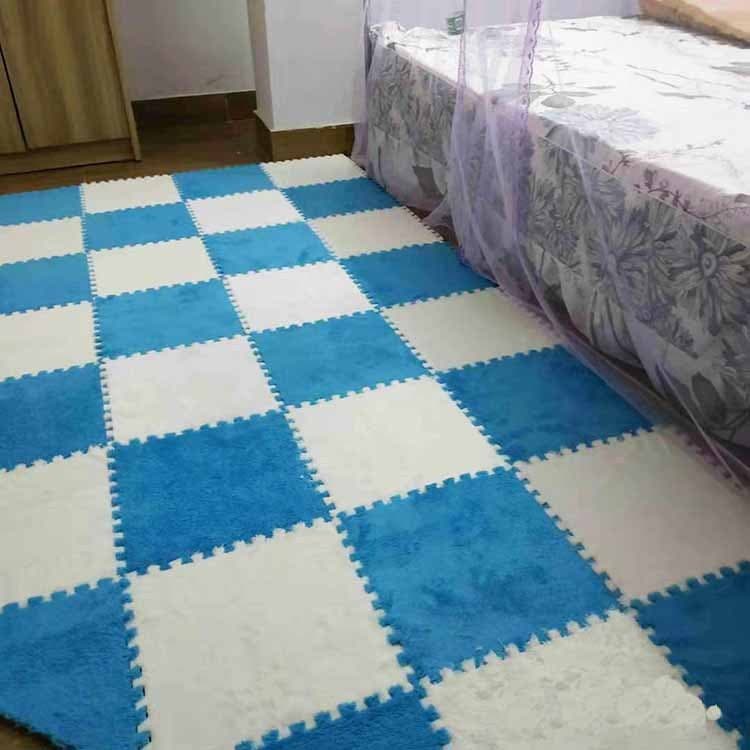 [Novo produto] costura tapete de lã sala de estar quarto emenda completa tapete engrossado pelúcia antiderrapante eva es