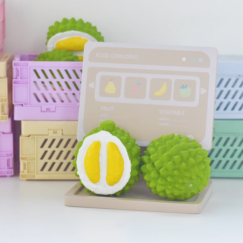 Brinquedo para cachorro Mini simulação Durian látex voz brinquedo para animais de estimação frutas cachorro filhote de c