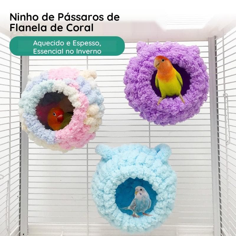 Casinha Quente para Calopsita e Periquito, Ninho Acolchoado e Arejado, Conforto no Frio 🦜