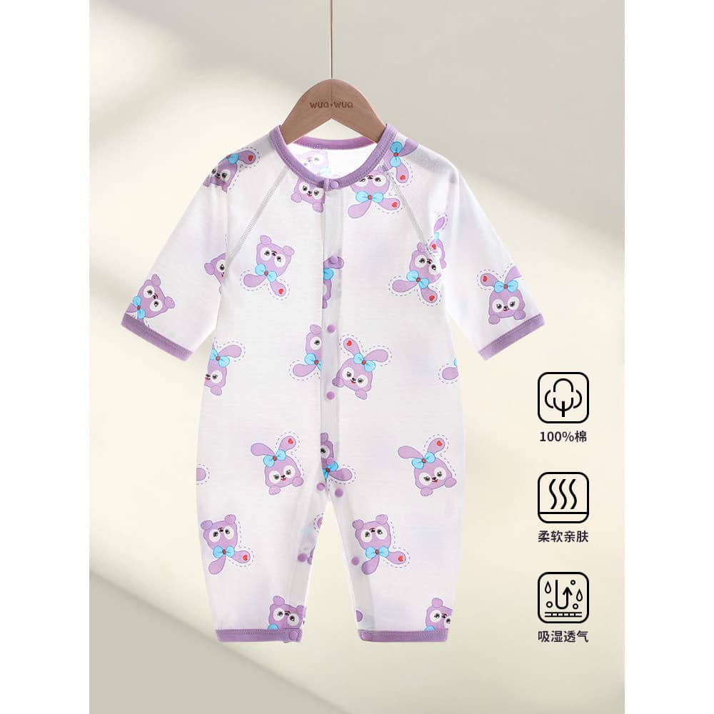 Macacão de bebê verão fino manga comprida ar condicionado roupas puro algodão macacão bebê menina roupas de verão roupas