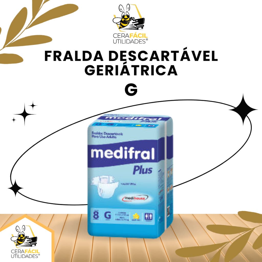 8un - Fralda Geriátrica Descartável  G - Medifral Plus