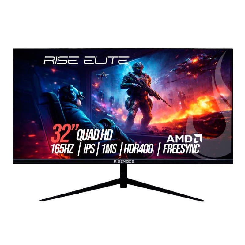 Monitor Gamer Rise Mode Elite 32" QHD 2K 165hz 1ms IPS HDMI/DP Preto - RM-MOG-32F1652K-B