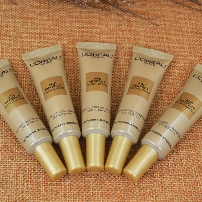 Protetor solar peônia de vários novos estilos!L'Oreal Golden Beauty Luxury Loção Protetor Solar em Pó Nutritivo 7.5ml Is
