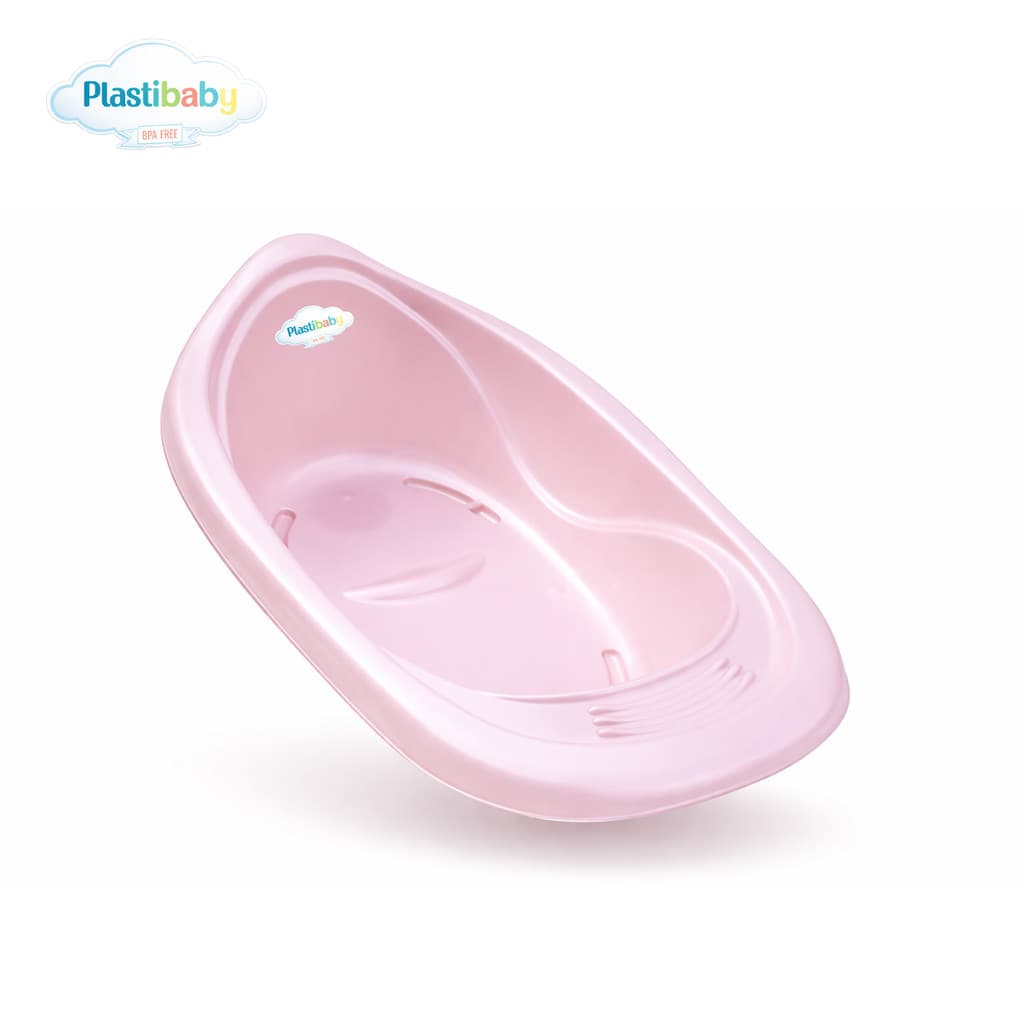 Banheira de Bebê Rosa Perolado | PlastiBaby | 22 Litros | Leve, Segura e Fácil de Limpar