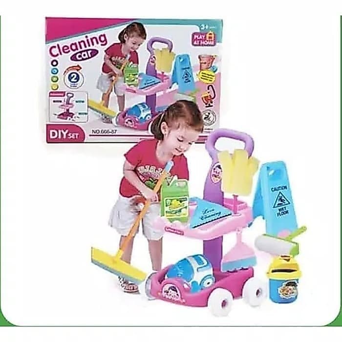 Conjunto De Carrinho De Carro De Limpeza De Pequeno Ajudante Brinquedo Educativo | Ferramentas Brinquedos Educativos Par