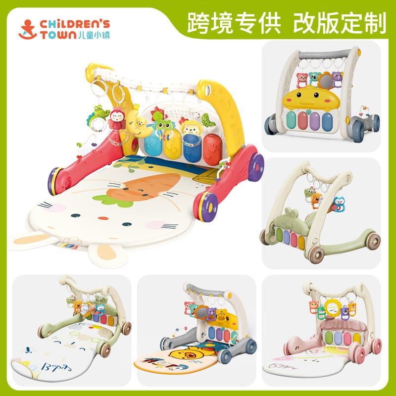 Andador de bicicleta de brinquedo para bebê dois em um quadro de Fitness multifuncional andador 0-6-12 meses de jogo