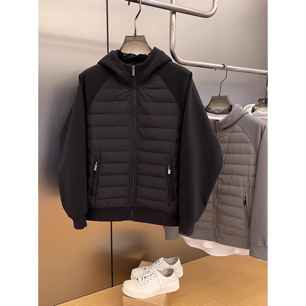 Jaqueta acolchoada leve masculina outono inverno 2025 novo estilo Street Wear jaqueta acolchoada de lã com capuz jaqueta