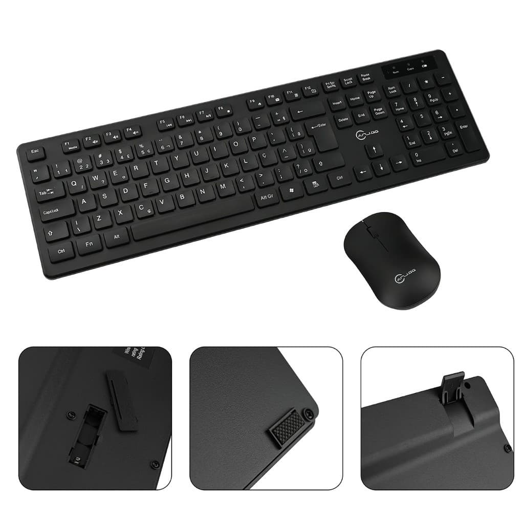 Kit Teclado e Mouse Sem Fio 3200DPI  Wireless 2.4GHz com Mouse Óptico