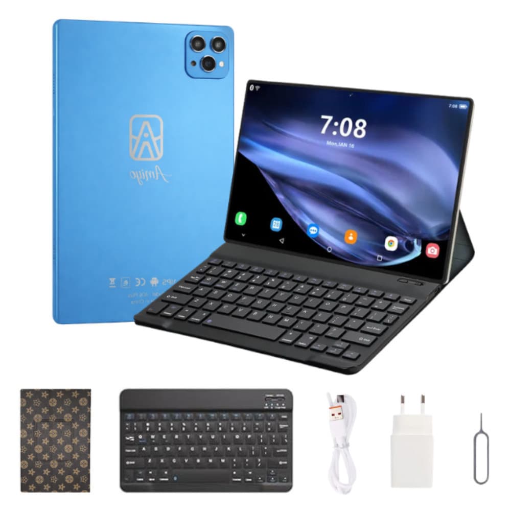 Tablet A06 Plus Android 256GB Armazenamento 8GB RAM Wi-Fi Cor Azul Com Teclado e Capa