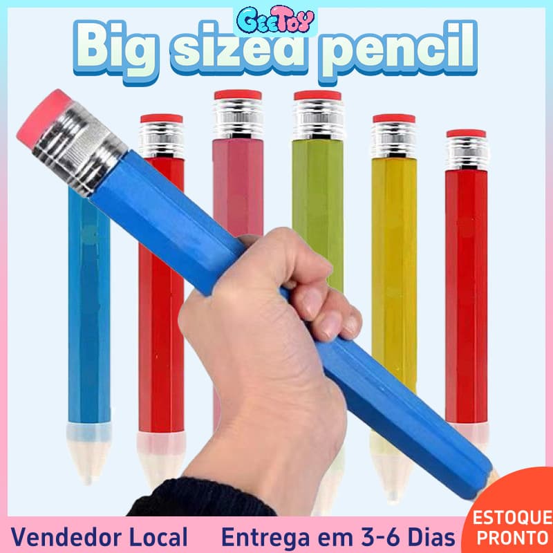 Lápis Gigante 33cm Colorido Criativo Material Escolar Educativo Brinquedo Infantil Presente